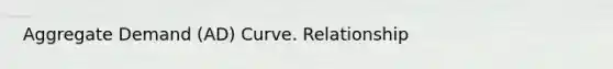 Aggregate Demand (AD) Curve. Relationship