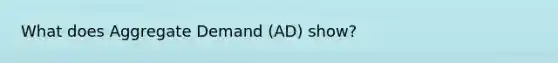 What does Aggregate Demand (AD) show?