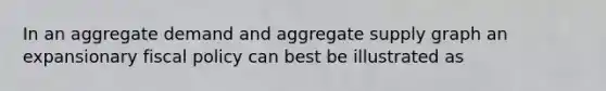 In an aggregate demand and aggregate supply graph an expansionary fiscal policy can best be illustrated as