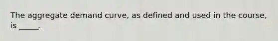 The aggregate demand curve, as defined and used in the course, is _____.