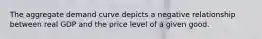 The aggregate demand curve depicts a negative relationship between real GDP and the price level of a given good.