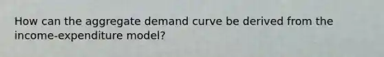 How can the aggregate demand curve be derived from the income-expenditure model?