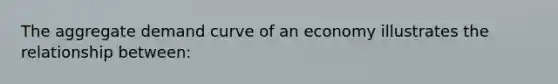 The aggregate demand curve of an economy illustrates the relationship between:​