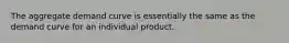 The aggregate demand curve is essentially the same as the demand curve for an individual product.