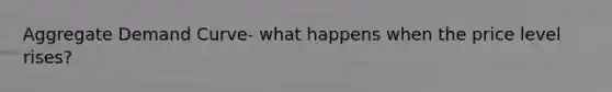 Aggregate Demand Curve- what happens when the price level rises?