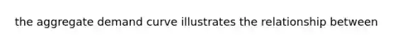 the aggregate demand curve illustrates the relationship between