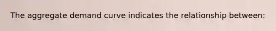 The aggregate demand curve indicates the relationship between: