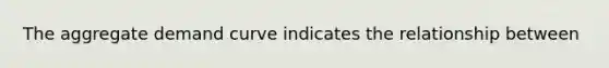 The aggregate demand curve indicates the relationship between