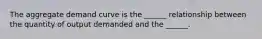 The aggregate demand curve is the ______ relationship between the quantity of output demanded and the ______.