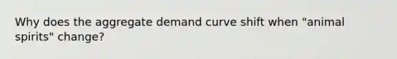 Why does the aggregate demand curve shift when "animal spirits" change?