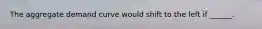 The aggregate demand curve would shift to the left if ______.