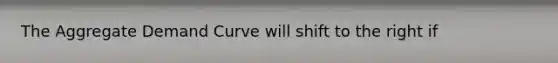 The Aggregate Demand Curve will shift to the right if