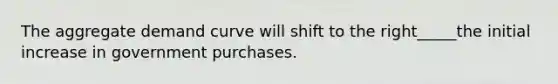 The aggregate demand curve will shift to the right_____the initial increase in government purchases.