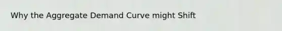 Why the Aggregate Demand Curve might Shift