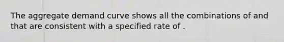 The aggregate demand curve shows all the combinations of and that are consistent with a specified rate of .