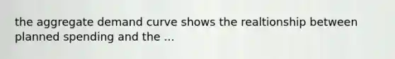 the aggregate demand curve shows the realtionship between planned spending and the ...