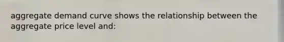 aggregate demand curve shows the relationship between the aggregate price level and:
