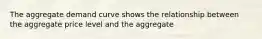 The aggregate demand curve shows the relationship between the aggregate price level and the aggregate