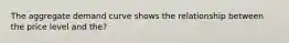 The aggregate demand curve shows the relationship between the price level and the?