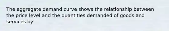 The aggregate demand curve shows the relationship between the price level and the quantities demanded of goods and services by