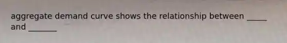 aggregate demand curve shows the relationship between _____ and _______