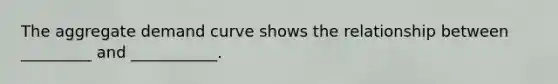 The aggregate demand curve shows the relationship between _________ and ___________.