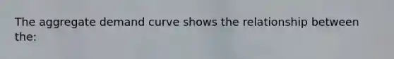 The aggregate demand curve shows the relationship between the: