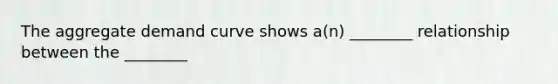The aggregate demand curve shows a(n) ________ relationship between the ________