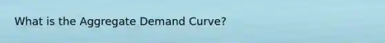 What is the Aggregate Demand Curve?