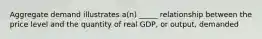 Aggregate demand illustrates a(n) _____ relationship between the price level and the quantity of real GDP, or output, demanded