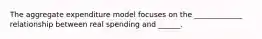 The aggregate expenditure model focuses on the​ _____________ relationship between real spending and​ ______.