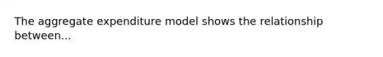 The aggregate expenditure model shows the relationship between...