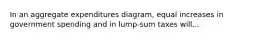 In an aggregate expenditures diagram, equal increases in government spending and in lump-sum taxes will...