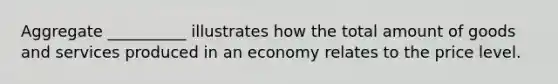 Aggregate __________ illustrates how the total amount of goods and services produced in an economy relates to the price level.