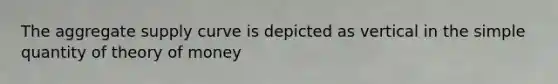 The aggregate supply curve is depicted as vertical in the simple quantity of theory of money