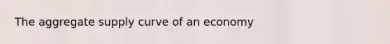 The aggregate supply curve of an economy