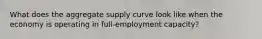 What does the aggregate supply curve look like when the economy is operating in full-employment capacity?