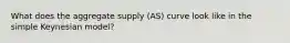 What does the aggregate supply (AS) curve look like in the simple Keynesian model?