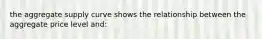 the aggregate supply curve shows the relationship between the aggregate price level and: