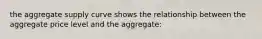 the aggregate supply curve shows the relationship between the aggregate price level and the aggregate: