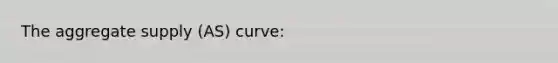 The aggregate supply (AS) curve: