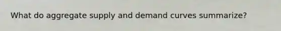 What do aggregate supply and demand curves summarize?