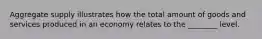 Aggregate supply illustrates how the total amount of goods and services produced in an economy relates to the ________ level.