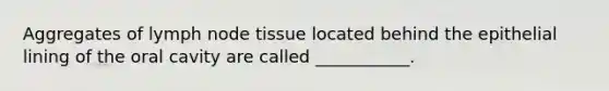 Aggregates of lymph node tissue located behind the epithelial lining of the oral cavity are called ___________.