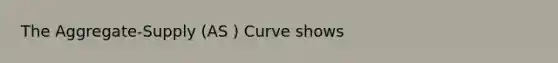 The Aggregate-Supply (AS ) Curve shows