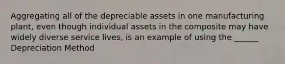 Aggregating all of the depreciable assets in one manufacturing plant, even though individual assets in the composite may have widely diverse service lives, is an example of using the ______ Depreciation Method