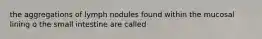 the aggregations of lymph nodules found within the mucosal lining o the small intestine are called