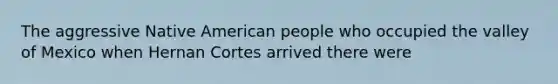 The aggressive Native American people who occupied the valley of Mexico when Hernan Cortes arrived there were