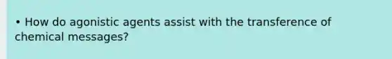 • How do agonistic agents assist with the transference of chemical messages?