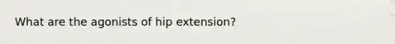 What are the agonists of hip extension?